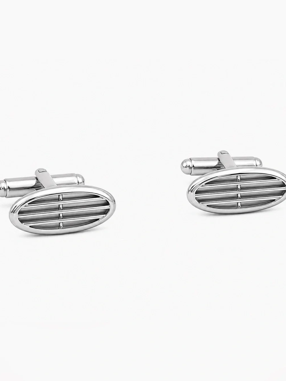 Vintage SWANK Silver Oval Cufflinks